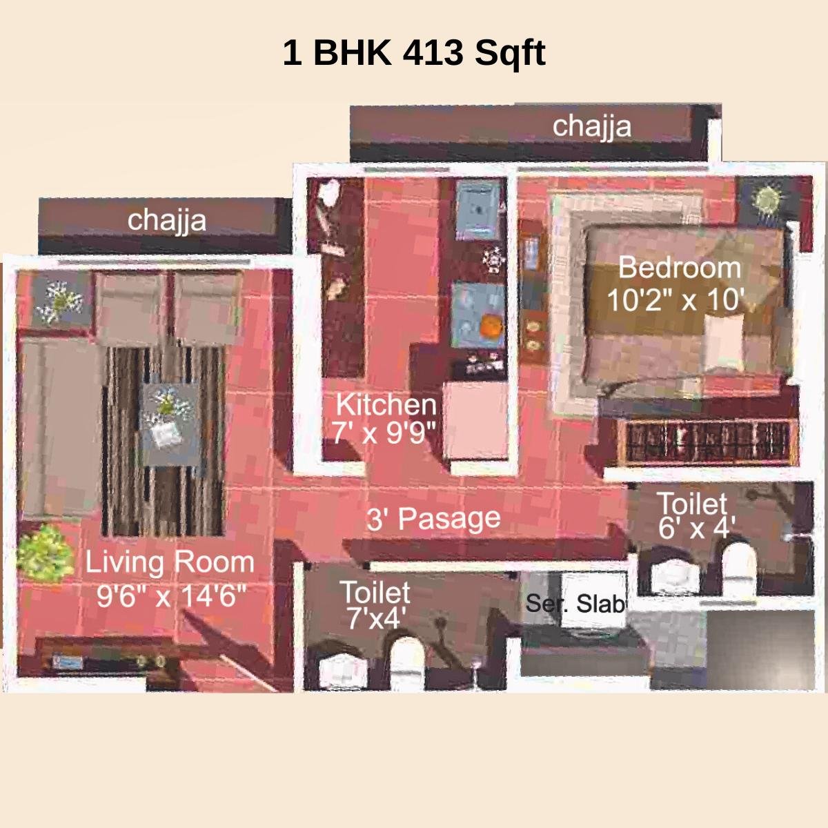 Sumeet-Elite-Floor-Plan-1-BHK-413-Sqft